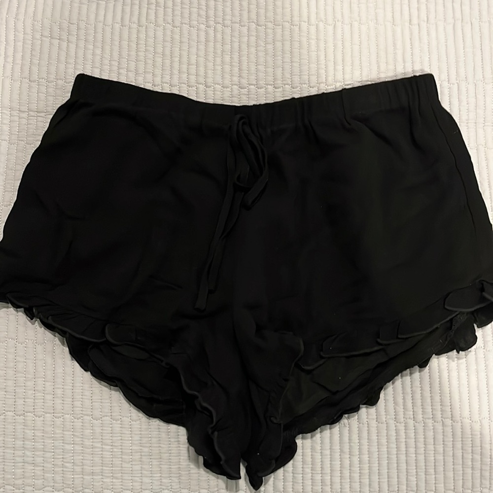 Black ruffle shorts